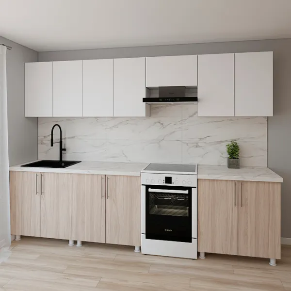 Кухня Smartex K1 ДСП меламин / Светлый Дуб photo 2 Кухня Smartex K1 ДСП меламин / Светлый Дуб photo 2