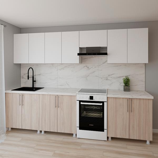 Кухня Smartex K1 ДСП меламин / Светлый Дуб photo 2 Кухня Smartex K1 ДСП меламин / Светлый Дуб photo 2