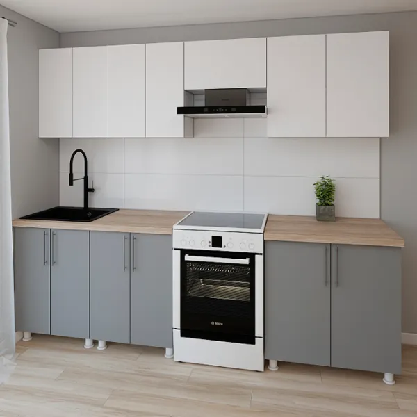 Кухня Smartex K1 ДСП меламин / Серый  photo 2 Кухня Smartex K1 ДСП меламин / Серый  photo 2