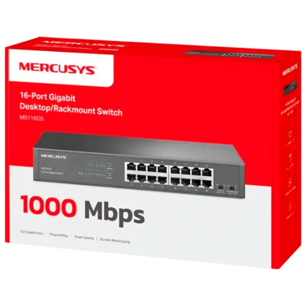 Коммутатор Mercusys MS116GS Черный photo 4