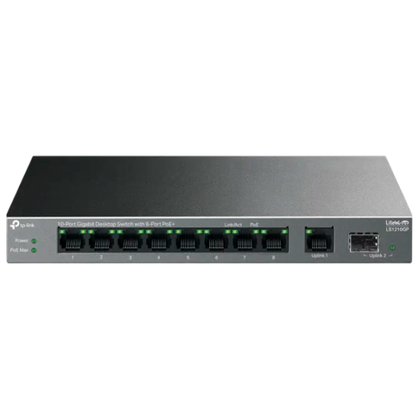 Switch TP-Link LS1210GP Black photo 1 Switch TP-Link LS1210GP Black photo 1