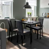 Scaun de bucătărie Ikea Kattil/Knisa Stofă/ Dark Gray Black photo 5