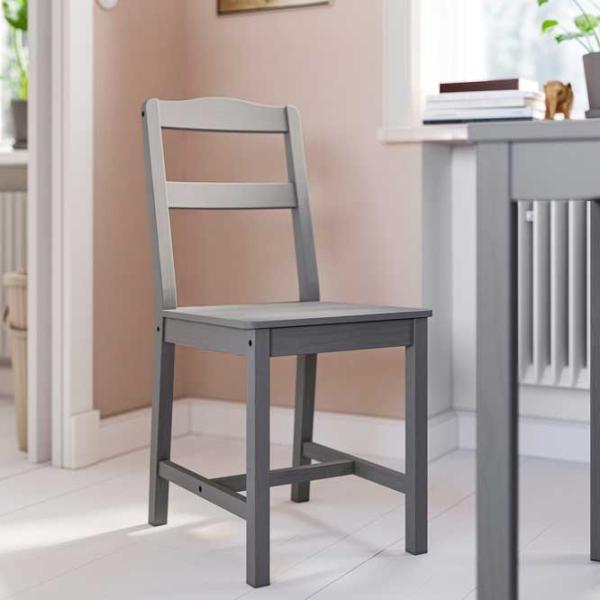 Кухонный стул Ikea Hauga Массив/ Серый Серый photo 4