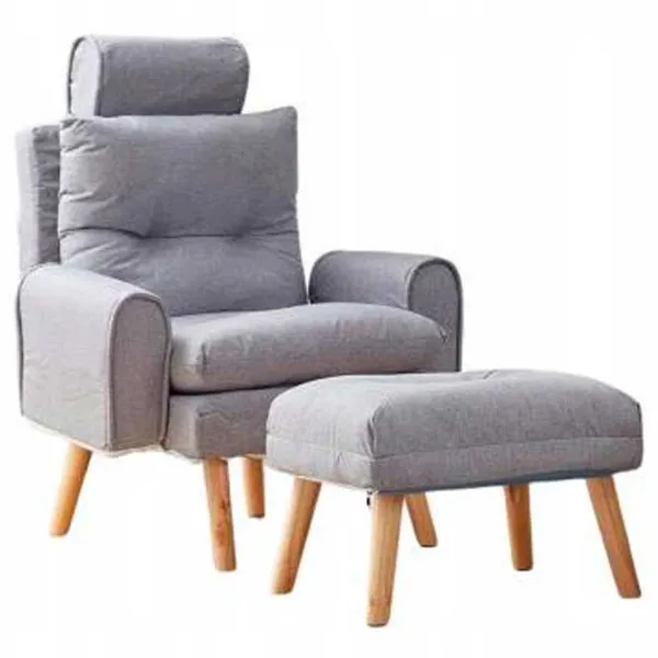 Fotoliu de grădină Ekspand S1380 Lemn / Stofă / Gray Beige photo 1