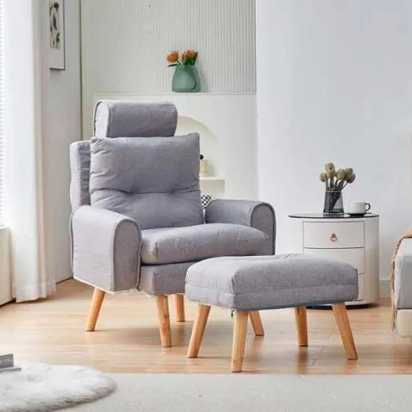 Fotoliu de grădină Ekspand S1380 Lemn / Stofă / Gray Beige photo 2