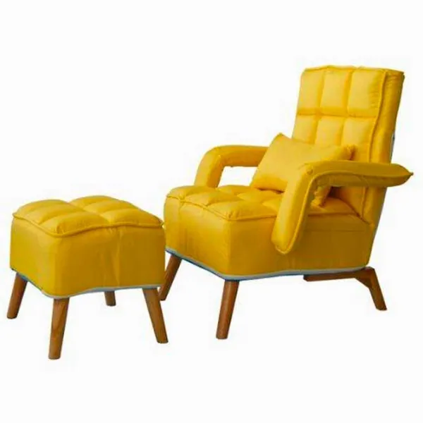 Fotoliu de grădină Ekspand S1408 Lemn / Poliester / Yellow Beige photo 1