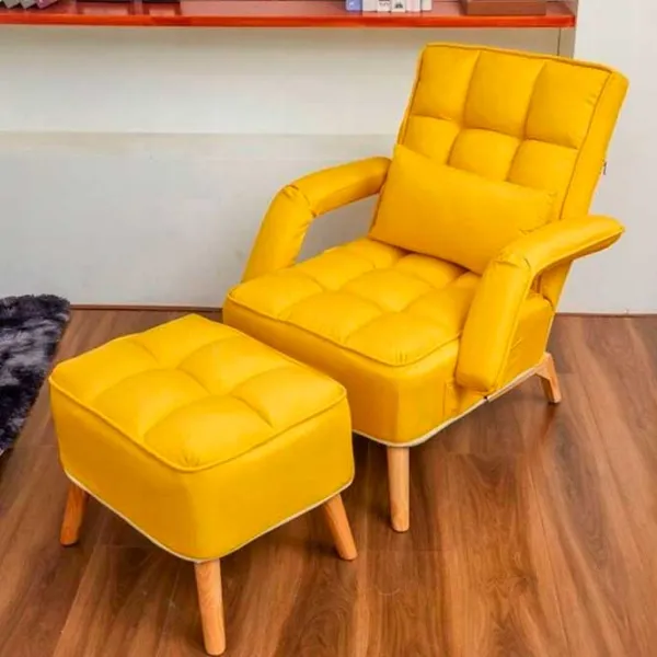 Fotoliu de grădină Ekspand S1408 Lemn / Poliester / Yellow Beige photo 2