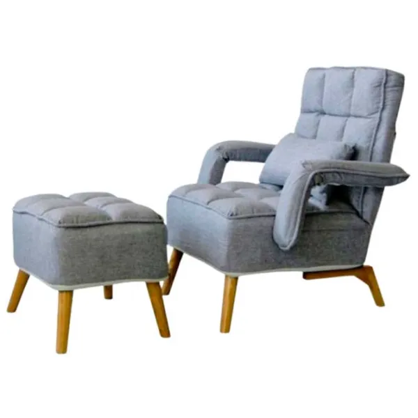 Fotoliu de grădină Ekspand S1408 Lemn / Poliester / Gray Beige photo 1