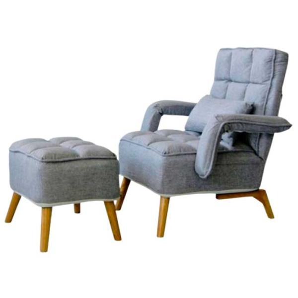 Fotoliu de grădină Ekspand S1408 Lemn / Poliester / Gray Beige photo 1