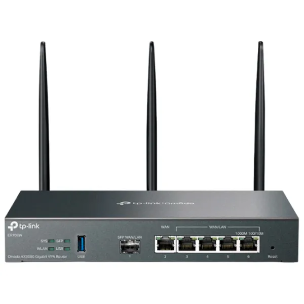 Wi-Fi Router TP-Link ER706W 574 Mbit/s / 2402 Mbit/s / Black photo 2 Wi-Fi Router TP-Link ER706W 574 Mbit/s / 2402 Mbit/s / Black photo 2