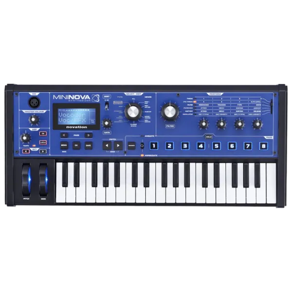 Цифровой синтезатор Novation MiniNova 37 клавиш / 18 голосов / Пластик / Синий photo 1