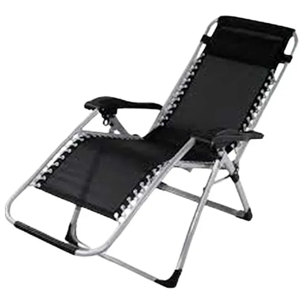 Шезлонг OutdooR HX-020 Металл / Ткань / Черный Серый photo 1