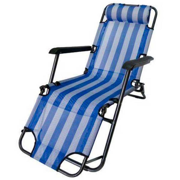 Шезлонг OutdooR HX-002 Металл / Ткань / Синий Черный photo 1