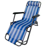 Шезлонг OutdooR HX-002 Металл / Ткань / Синий Черный