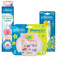 Набор бутылок Dr. Brown's Cheer Jungle Унисекс / 0.25л / Розовый