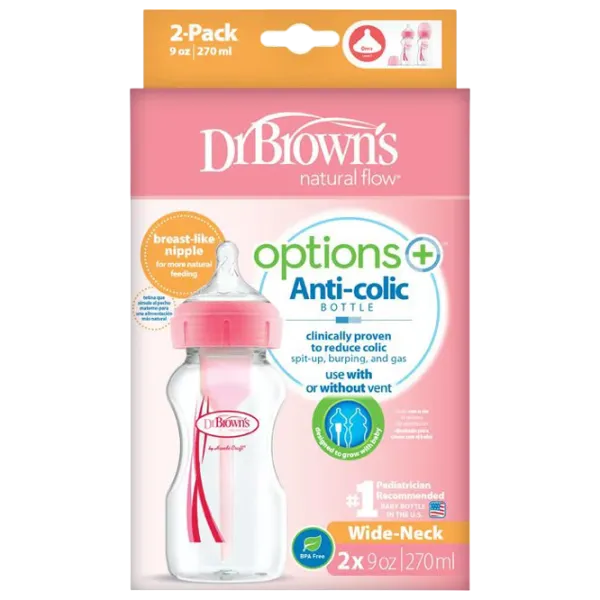 Biberon Dr. Brown's Options+ Pentru fetițe / 0.27l / Transparent photo 2