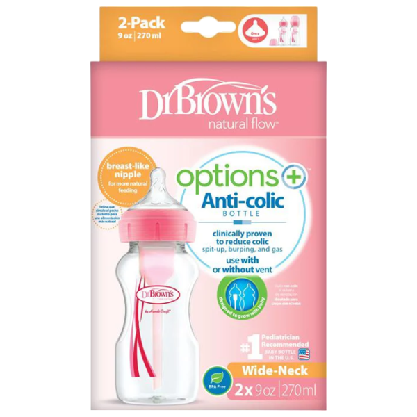 Biberon Dr. Brown's Options+ Pentru fetițe / 0.27l / Transparent photo 2