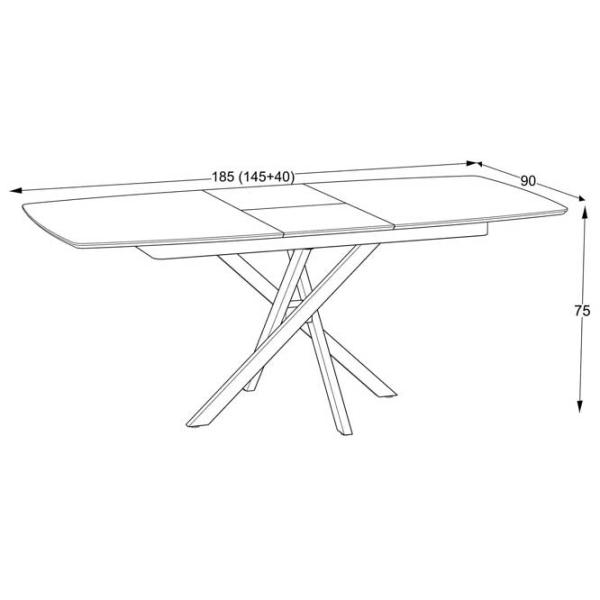 Masă de bucătărie extensibilă Magnus FILIS 145 MDF/ Black photo 4 Masă de bucătărie extensibilă Magnus FILIS 145 MDF/ Black photo 4