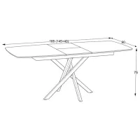 Masă de bucătărie extensibilă Magnus FILIS 145 MDF/ Black photo 4