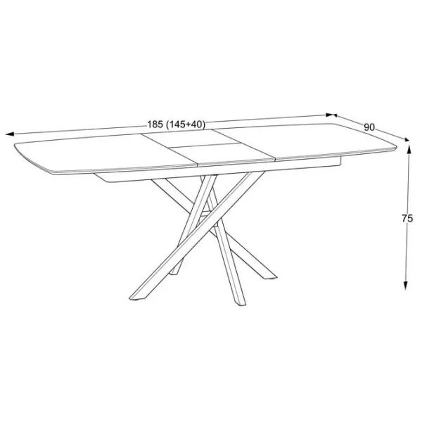 Masă de bucătărie extensibilă Magnus FILIS 145 MDF/ Black photo 2