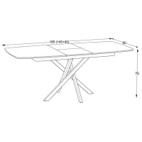 Masă de bucătărie extensibilă Magnus FILIS 145 MDF/ Black photo 2
