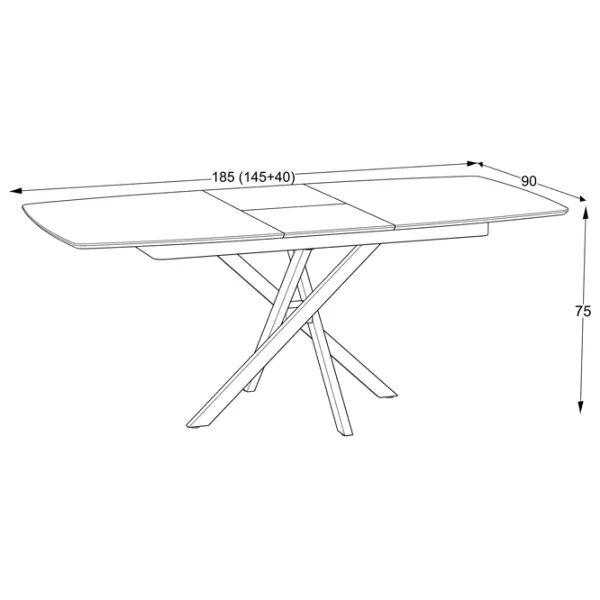 Masă de bucătărie extensibilă Magnus FILIS 145 MDF/ Black photo 2