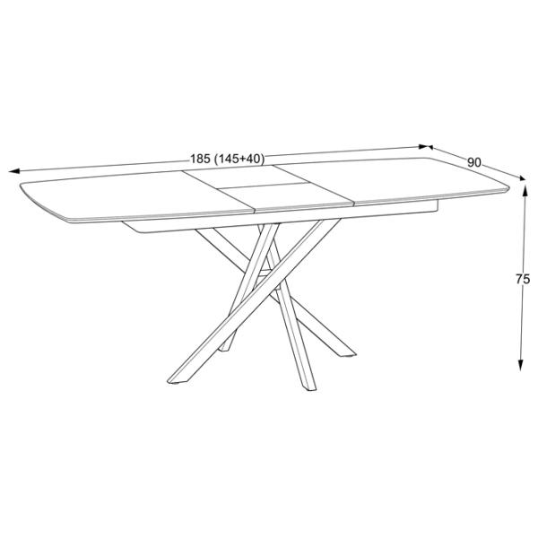 Masă de bucătărie extensibilă Magnus FILIS 145 MDF/ Black photo 2