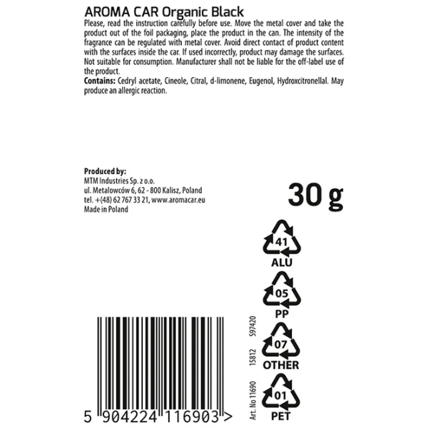 Ароматизатор для авто Aroma Car Organic Slide Black / / Приборная панель в авто photo 2