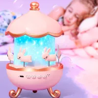 Proiector de stele Night Light Projector Bunny"s Carousel WH-E11 1+ / Blue Pink photo 3