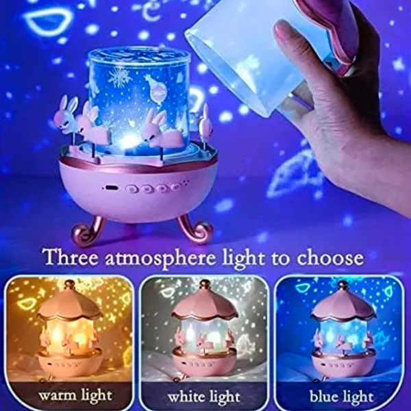 Проектор звезд Night Light Projector Bunny"s Carousel WH-E11 1+ / Синий Розовый photo 5 Проектор звезд Night Light Projector Bunny"s Carousel WH-E11 1+ / Синий Розовый photo 5