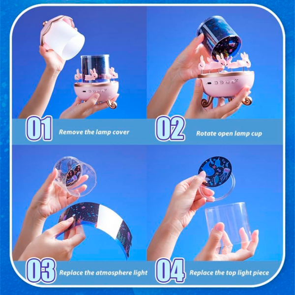 Проектор звезд Night Light Projector Bunny"s Carousel WH-E11 1+ / Синий Розовый photo 6 Проектор звезд Night Light Projector Bunny"s Carousel WH-E11 1+ / Синий Розовый photo 6