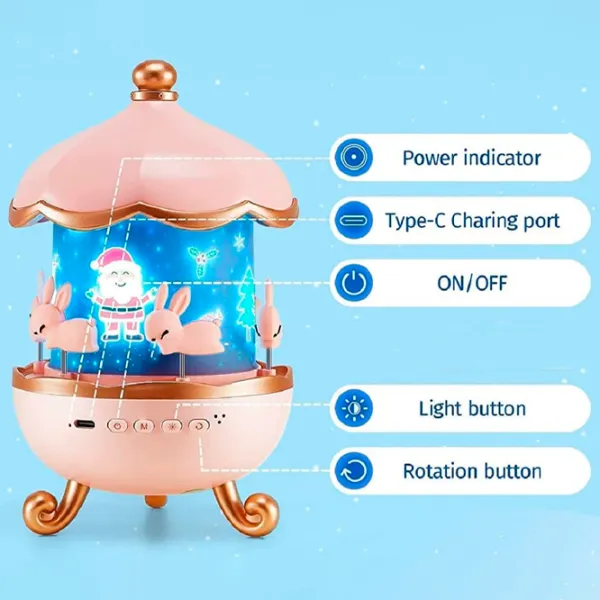 Проектор звезд Night Light Projector Bunny"s Carousel WH-E11 1+ / Синий Розовый photo 8 Проектор звезд Night Light Projector Bunny"s Carousel WH-E11 1+ / Синий Розовый photo 8