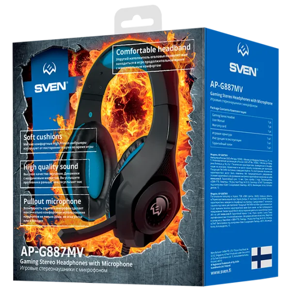 Căști Sven AP-G887MV Blue Black Cu fir/ Gaming photo 6