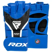 Боевые перчатки RDX Aura Plus T-17 Grappling / Взрослый / S / Синий