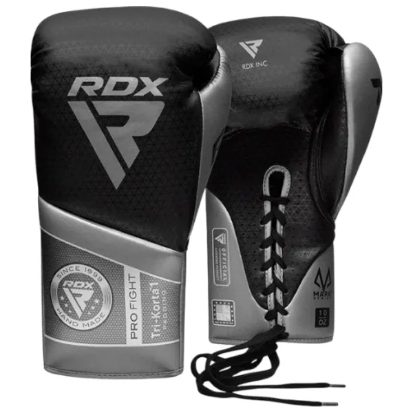 Mănuși de lupte RDX Mark Pro Fight Tri Korta 1 Box / Copii / 8 oz / Silver photo 1 Mănuși de lupte RDX Mark Pro Fight Tri Korta 1 Box / Copii / 8 oz / Silver photo 1