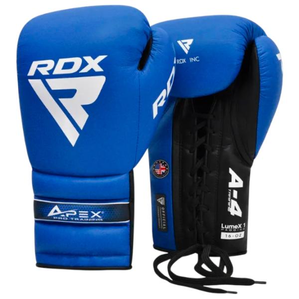 Боевые перчатки RDX Pro Training Apex A4 Бокс / Взрослый / 16 oz / Синий photo 1 Боевые перчатки RDX Pro Training Apex A4 Бокс / Взрослый / 16 oz / Синий photo 1