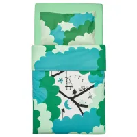Детское постельное бельё Ikea Gronfink (5732523) Хлопок/ Зеленый Синий