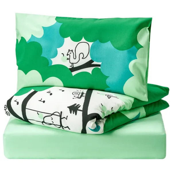 Детское постельное бельё Ikea Gronfink (5732523) Хлопок/ Зеленый Синий photo 5