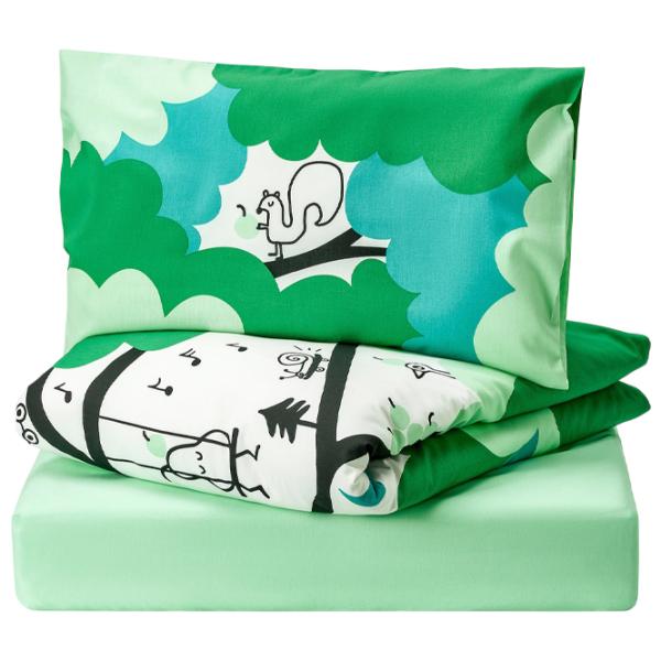 Детское постельное бельё Ikea Gronfink (5732523) Хлопок/ Зеленый Синий photo 5