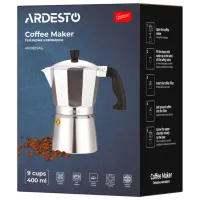 Cafetieră Ardesto AR0809AG 0.4l / Aluminiu / Inox photo 6