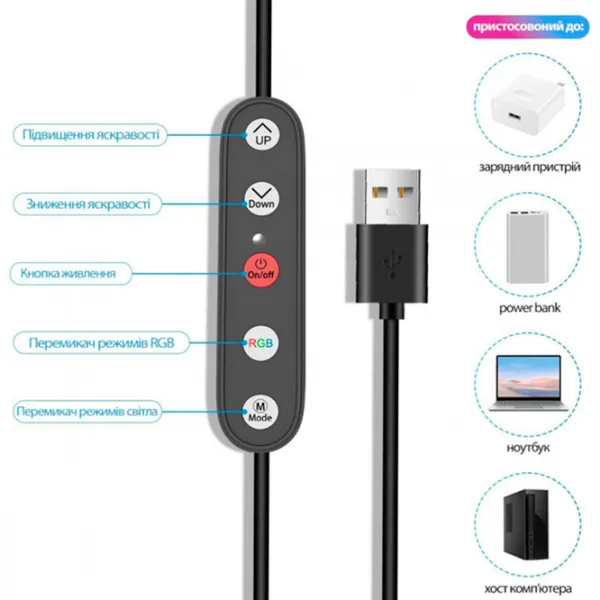 Trepied cu lampă Proove Halo 10 254 mm Black photo 3