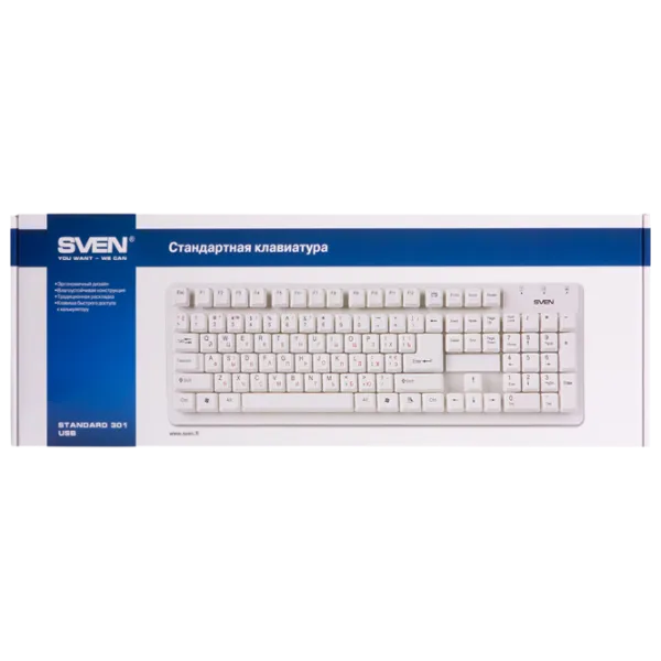Клавиатура Sven Standard 301 Проводная / Белый photo 5