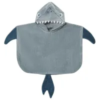 Prosop pentru bebeluși Premaman Poncho Shark 48 x 42 cm / Bumbac / Gray