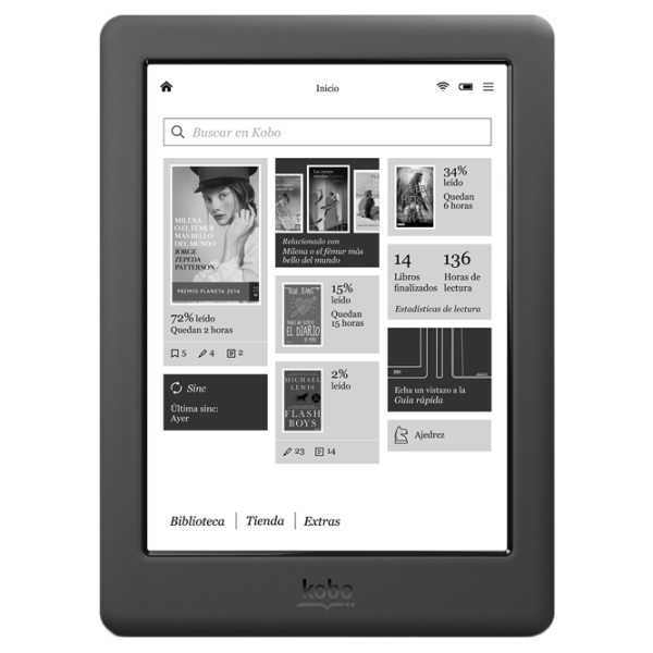 eReaders Kobo Glo HD 6"/ E-Ink Carta HD/ 4 GB/ Black photo 1