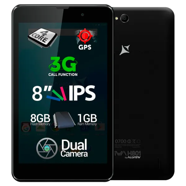 Планшет Allview H801 8"/ Черный/ 8 ГБ/ LTE photo 1