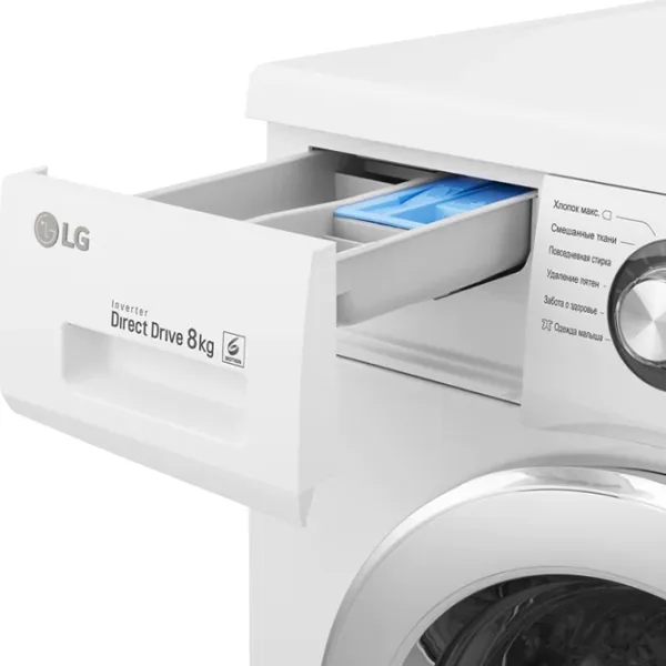 Mașină de spălat LG F1096TD3 8 kg / 1000 rpm / White photo 8