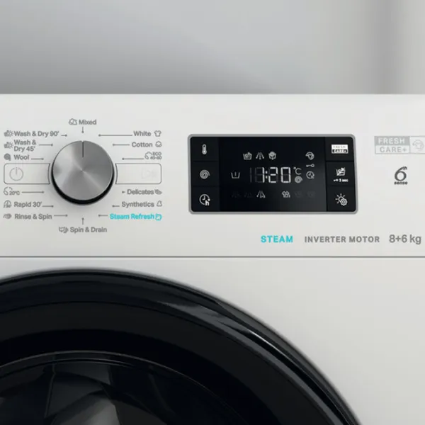 Mașină de spălat cu uscător Whirlpool FFWDB 864349 BV EE 8 kg / 1400 rpm / White photo 8