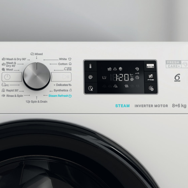 Mașină de spălat cu uscător Whirlpool FFWDB 864349 BV EE 8 kg / 1400 rpm / White photo 8