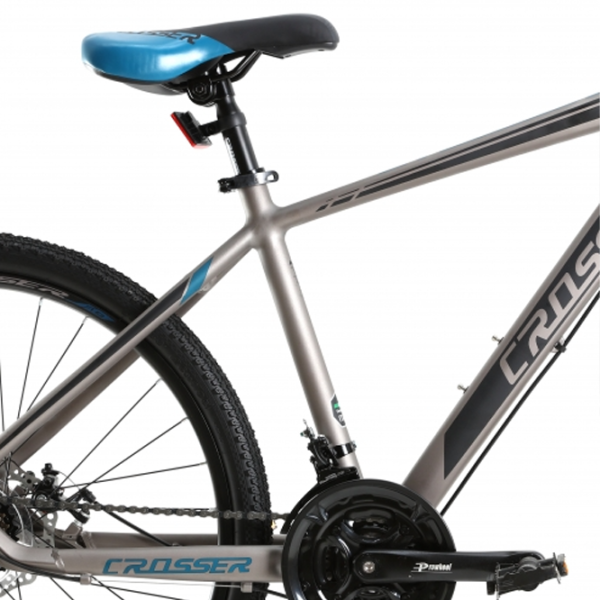 Велосипед Crosser SOLO 29" 19" Алюминий/ Серый Синий photo 3