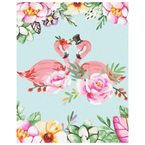 Pictură pe numere BrushMe Flamingo în arta florilor GT66170 50 x 40 cm photo 3 Pictură pe numere BrushMe Flamingo în arta florilor GT66170 50 x 40 cm photo 3